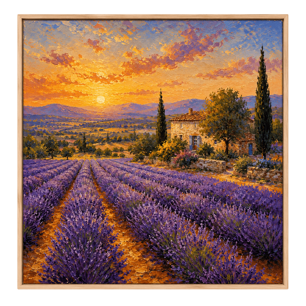 Lavender Fields at Dusk, view 1