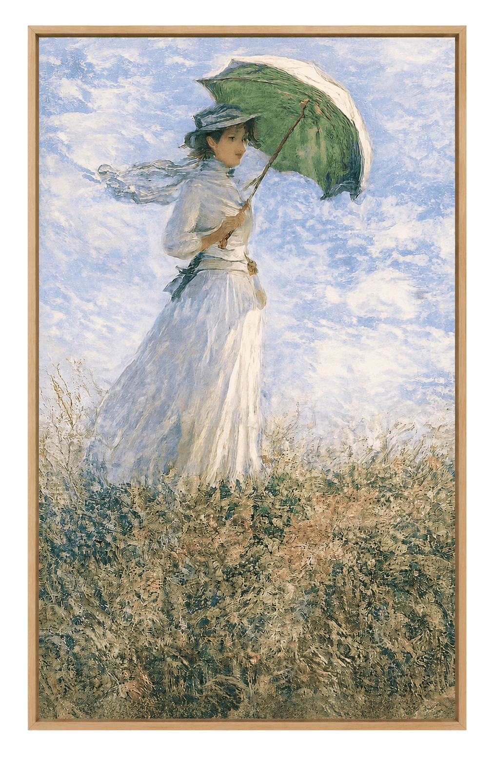 Woman with a Parasol in the Meadow, view 1