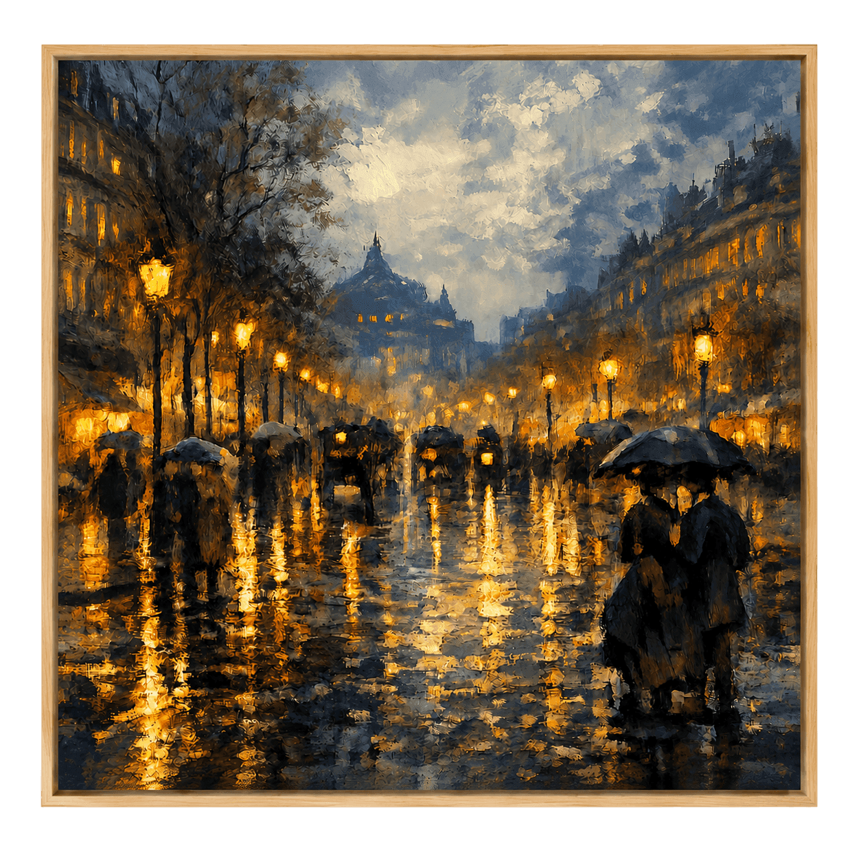 Rainy Paris Boulevard, view 1